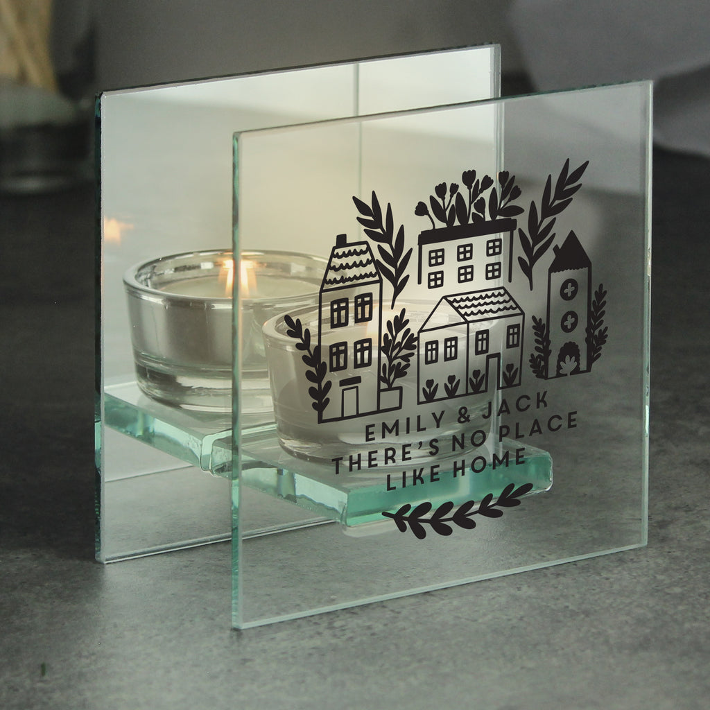 Personalised Home Glass Tealight | Candles & Reed Diffusers