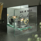 Personalised Wedding Mirrored Tealight Holder | Candles & Reed Diffusers | Inspired Creative Gifts