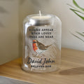Personalised Robin Memorial Feather Tealight Holder | Candles & Reed Diffusers | Inspired Creative Gifts
