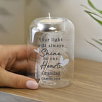 Personalised In Our Hearts Memorial Feather Tealight Holder | Candles & Reed Diffusers