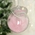 Personalised My 1st Christmas Pink Feather Bauble |  | Inspired Creative Gifts