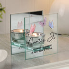 Personalised Butterfly Mirrored Tealight Holder | Candles & Reed Diffusers