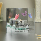 Personalised Butterfly Mirrored Tealight Holder | Candles & Reed Diffusers