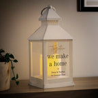 Personalised Black & Gold Free Text White Lantern for Wedding