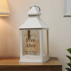 Personalised Black & Gold Free Text White Lantern for Wedding