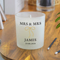 Personalised Black & Gold Bow Frosted Candle | Candles & Reed Diffusers | Wedding Gift