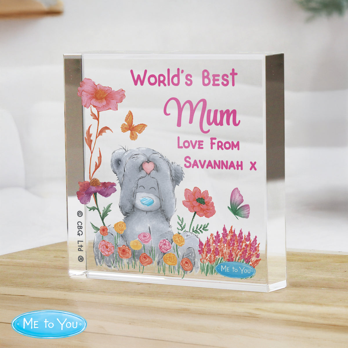 Personalised Me to You Flowery Glass Ornament | Mother's Day Gift