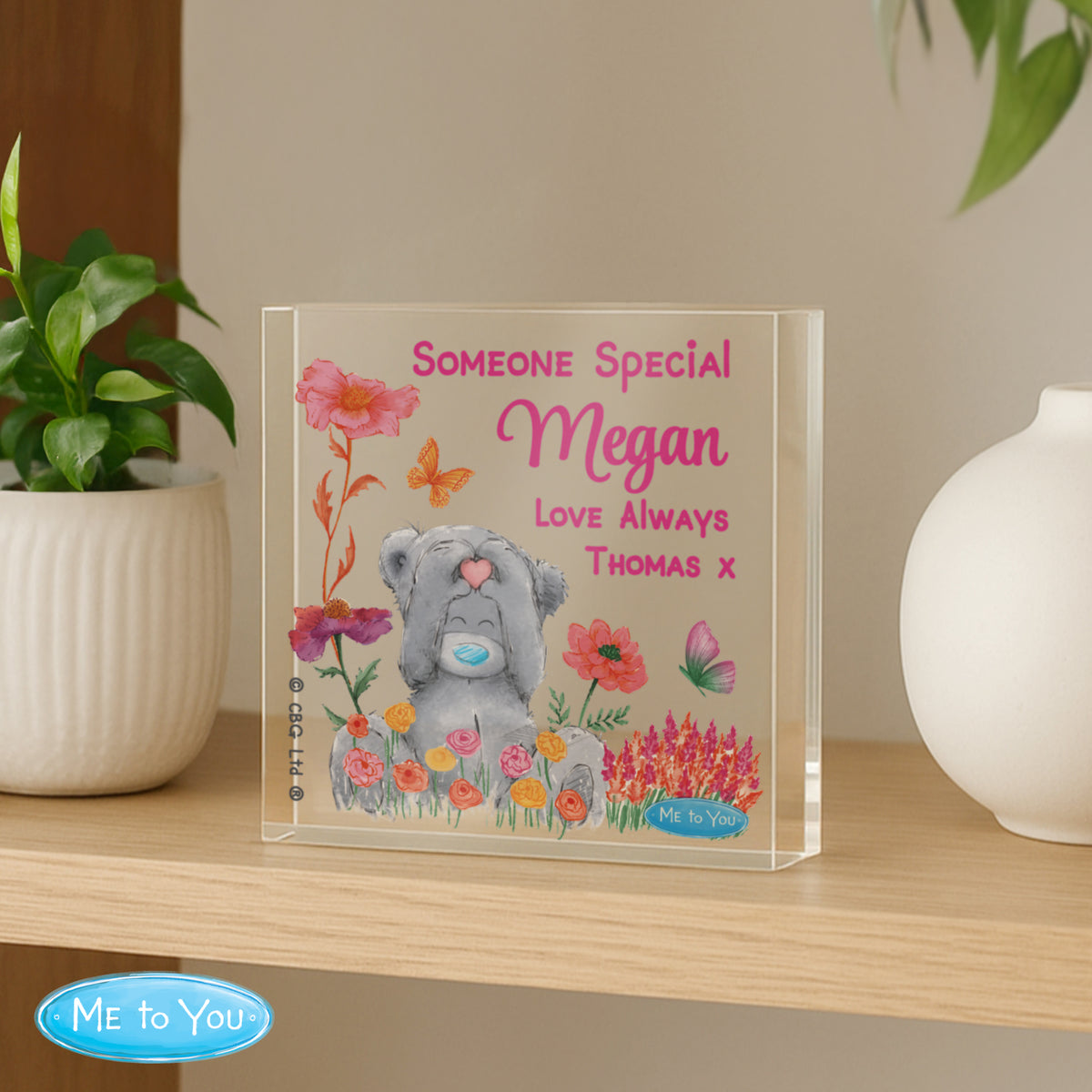 Personalised Me to You Flowery Glass Ornament | Mother's Day Gift