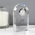 Personalised Silver Anniversary Crystal Clock | Wedding Gift