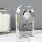 Personalised Heart Motif Crystal Clock | Clocks & Watches | Wedding Gift