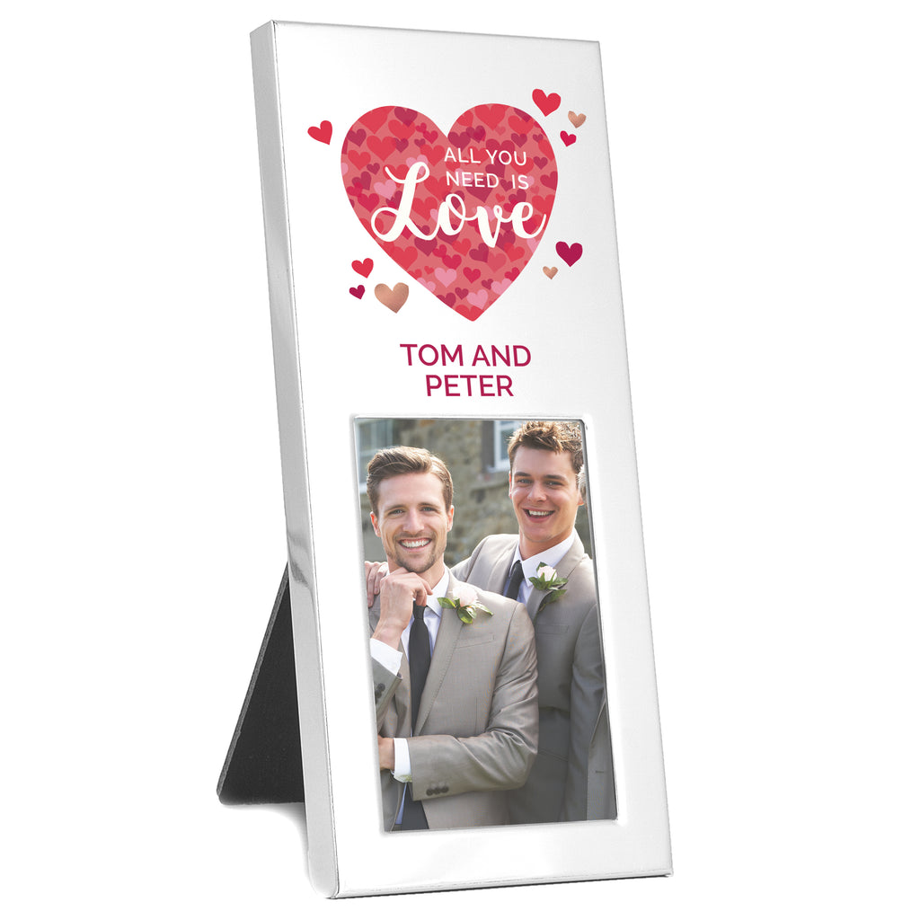 Personalised 'All You Need is Love' Confetti Hearts 2x3 Photo Frame - Picture Frame - Inspired Creative Gifts