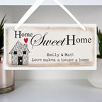 Personalised Home Sweet Home Wooden Sign for Wedding