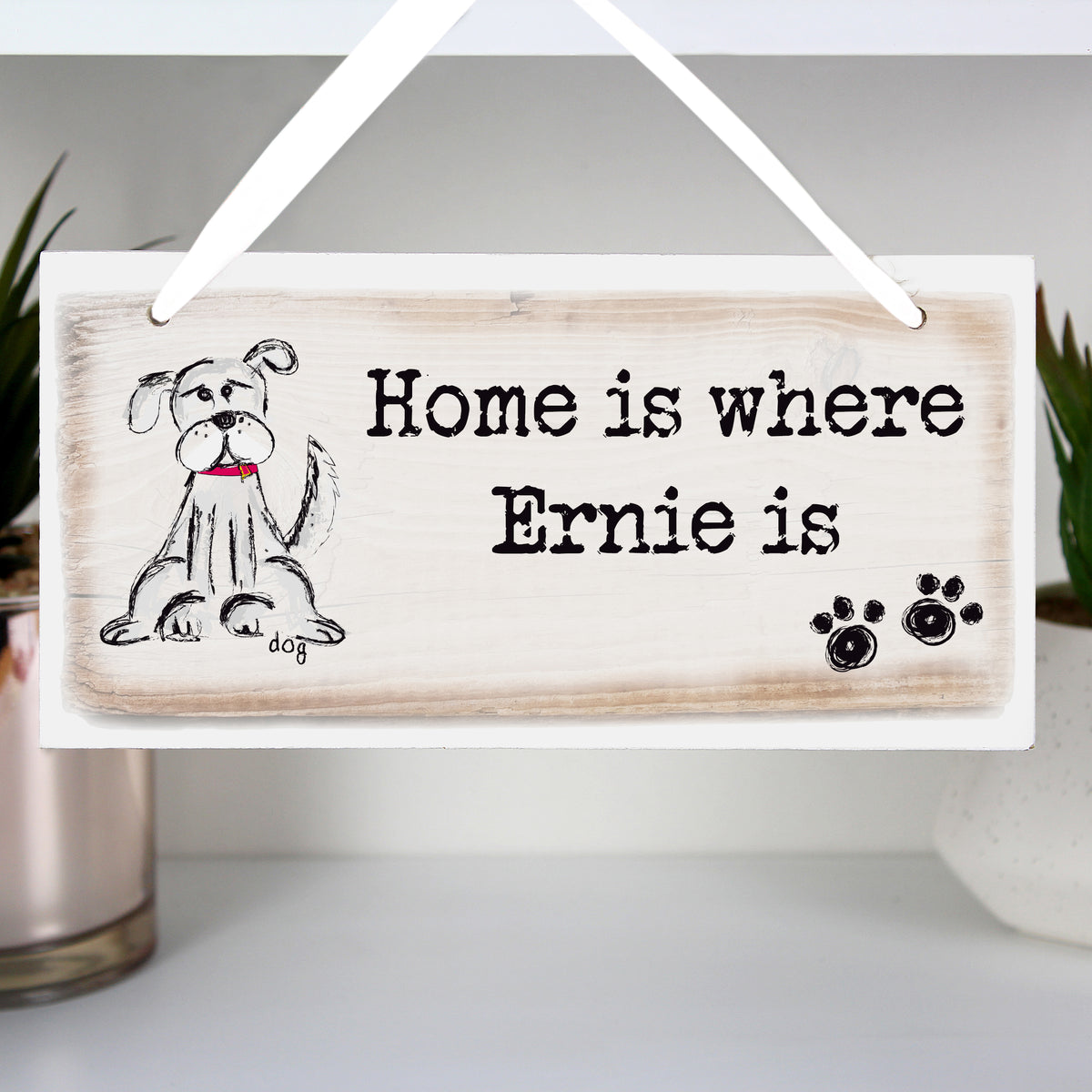 Personalised Dog Wooden Sign | Christmas Gift