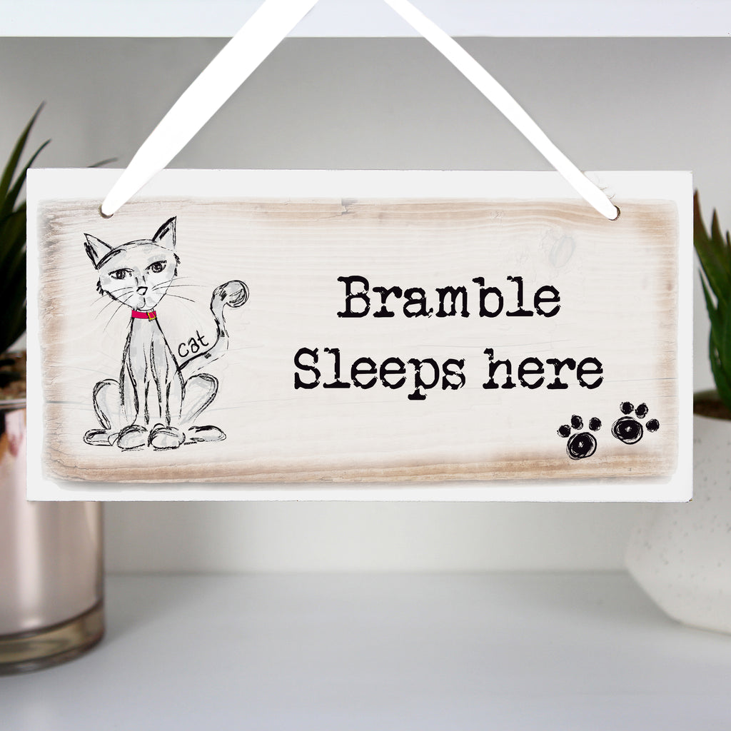 Personalised Cat Wooden Sign | Gift for Pets
