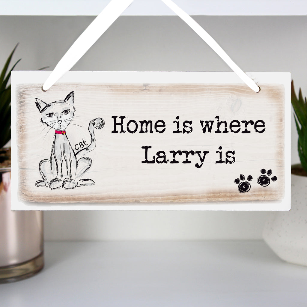 Personalised Cat Wooden Sign | Gift for Pets