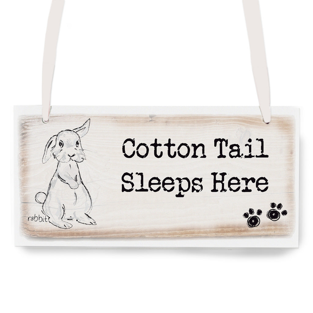 Personalised Rabbit Wooden Sign for Christmas