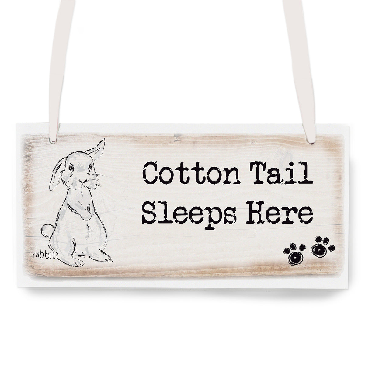 Personalised Rabbit Wooden Sign for Christmas