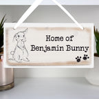 Personalised Rabbit Wooden Sign for Christmas