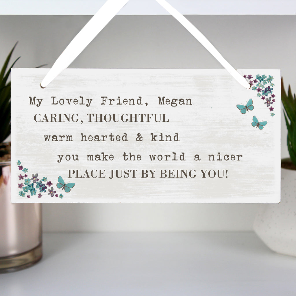 Personalised Forget me not Wooden Sign | Christmas Gift