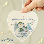 Personalised The Snowman and the Snowdog Wooden Heart Decoration | Hanging Decorations & Signs | Christmas Gift