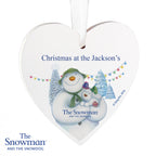 Personalised The Snowman and the Snowdog Wooden Heart Decoration | Hanging Decorations & Signs | Christmas Gift