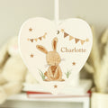 Personalised Hessian Rabbit Wooden Heart Decoration | Hanging Decorations & Signs