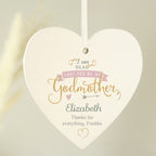 Personalised I Am Glad... Godmother Wooden Heart Decoration | Mother's Day Gift