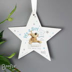 Personalised Boofle Its a Boy Wooden Star Decoration for New Baby