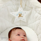 Personalised Boofle Its a Boy Wooden Star Decoration for New Baby