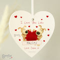 Personalised Boofle Shared Heart Wooden Heart Decoration | Valentine's Day Gift