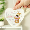 Personalised Boofle Flowers Wooden Heart Decoration | Hanging Decorations & Signs | Mother's Day Gift