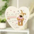 Personalised Boofle Flowers Wooden Heart Decoration | Hanging Decorations & Signs | Mother's Day Gift