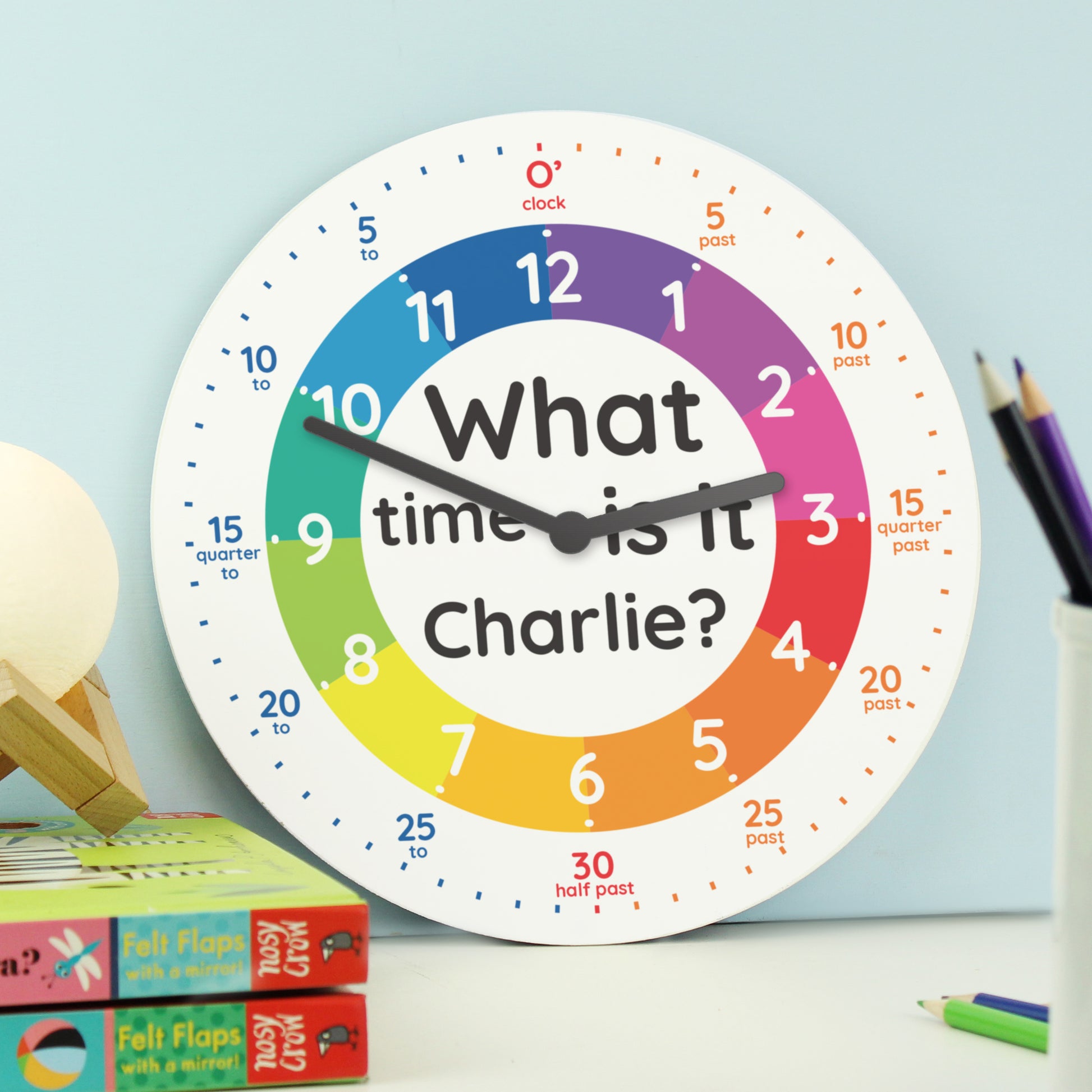Personalised What Time Is It? Wooden Clock - Wall Clock - Inspired Creative Gifts