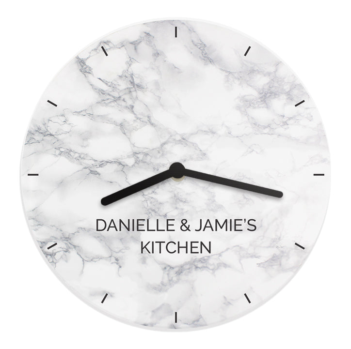 Personalised Marble Effect Wooden Clock - Clocks & Watches - Inspired Creative Gifts
