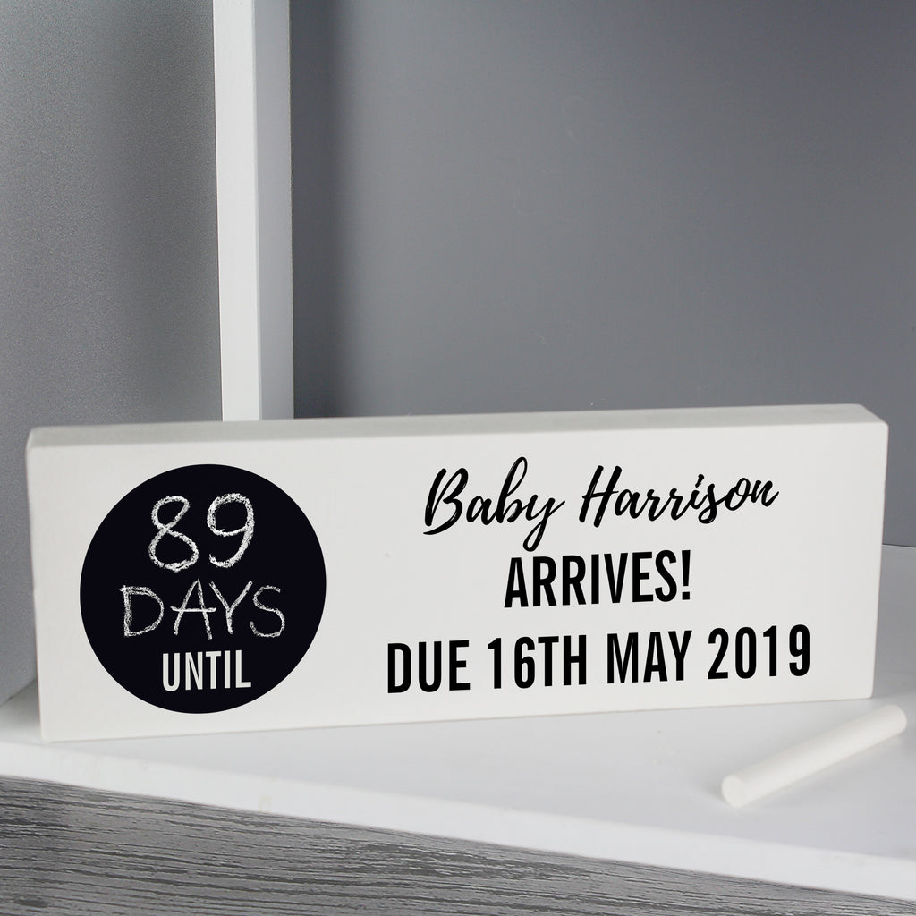 Personalised Classic Chalk Countdown Wooden Mantel Decoration | Hanging Decorations & Signs | Wedding Gift