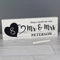 Personalised Rustic Chalk Countdown Wooden Mantel Decoration for Wedding