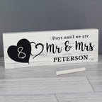 Personalised Rustic Chalk Countdown Wooden Mantel Decoration for Wedding
