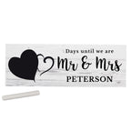 Personalised Rustic Chalk Countdown Wooden Mantel Decoration for Wedding