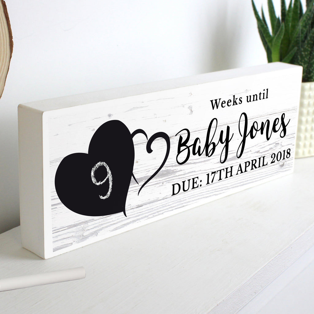Personalised Rustic Chalk Countdown Wooden Mantel Decoration for Wedding