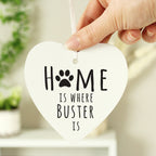 Personalised 'Home is Where' Pet Wooden Heart Decoration | Hanging Decorations & Signs | Inspired Creative Gifts