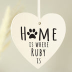 Personalised 'Home is Where' Pet Wooden Heart Decoration | Hanging Decorations & Signs | Inspired Creative Gifts