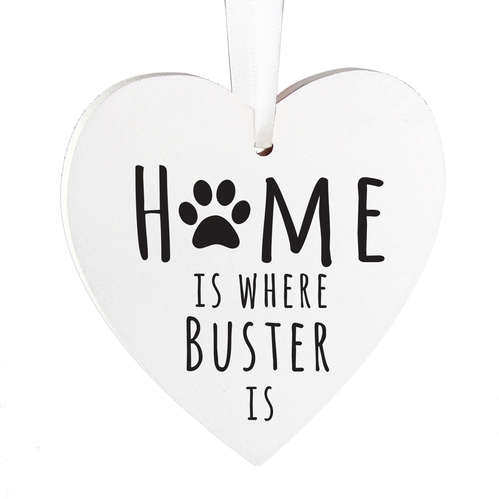 Personalised 'Home is Where' Pet Wooden Heart Decoration | Hanging Decorations & Signs | Inspired Creative Gifts