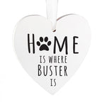Personalised 'Home is Where' Pet Wooden Heart Decoration | Hanging Decorations & Signs | Inspired Creative Gifts