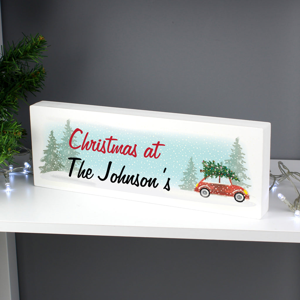 Personalised Driving Home For Christmas Wooden Mantel Decoration | Hanging Decorations & Signs | Christmas Gift