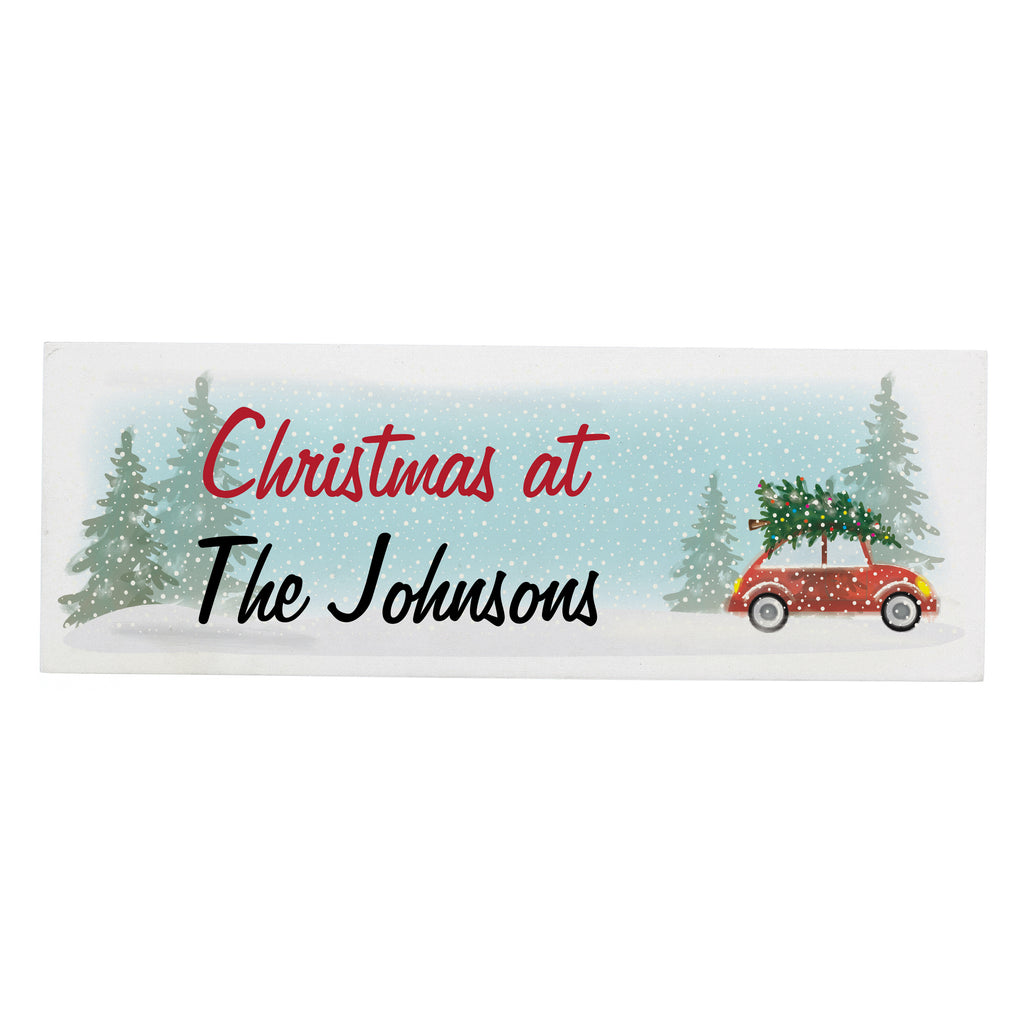 Personalised Driving Home For Christmas Wooden Mantel Decoration | Hanging Decorations & Signs | Christmas Gift