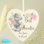 Personalised Me to You Floral Wooden Heart Decoration | Hanging Decorations & Signs