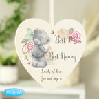 Personalised Me to You Floral Wooden Heart Decoration | Hanging Decorations & Signs