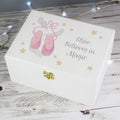 Personalised Swan Lake Ballet White Wooden Keepsake Box for Birthday