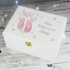 Personalised Swan Lake Ballet White Wooden Keepsake Box for Birthday