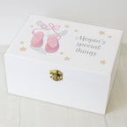 Personalised Swan Lake Ballet White Wooden Keepsake Box for Birthday